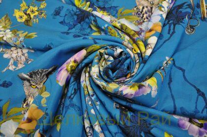 Шелк стрейч совы-ключи "Dolce&Gabbana" (в-159)