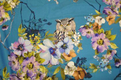 Шелк стрейч совы-ключи "Dolce&Gabbana" (в-159)