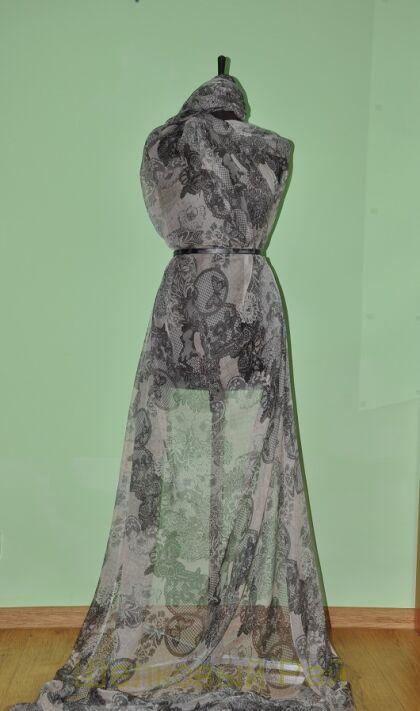 Кружевной шифон шелковый крэш "Van Noten" (ж-26)