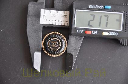 Пуговица Chanel 22 мм черно-золотые (д-1432)