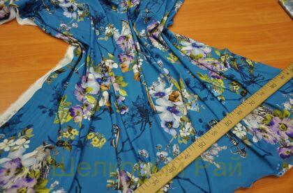 Шелк стрейч совы-ключи "Dolce&Gabbana" (в-159)