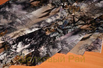 Бархат модный на шелке "Dior-Природа" (д-914)