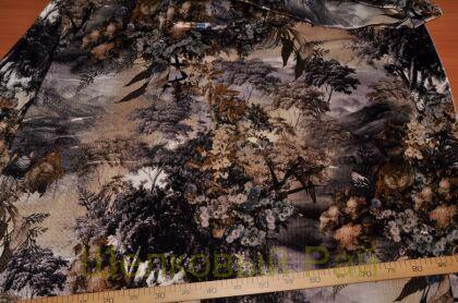 Бархат модный на шелке "Dior-Природа" (д-914)