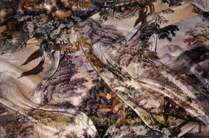 Бархат модный на шелке "Dior-Природа" (д-914)