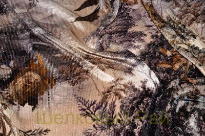 Бархат модный на шелке "Dior-Природа" (д-914)