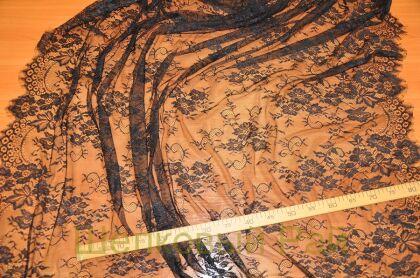 Кружево черное тонкое "Solstiss" (к-36)