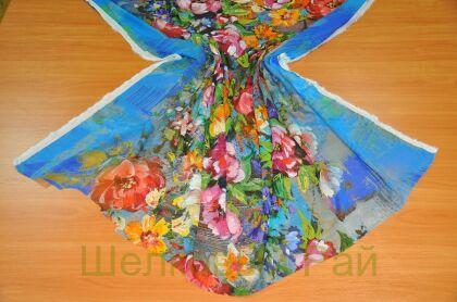 Шифон шелковый стрейч из Италии (д-12030)