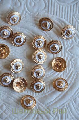 Пуговицы белые Versace 17 мм (д-1389)