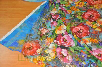 Шифон шелковый стрейч из Италии (д-12030)