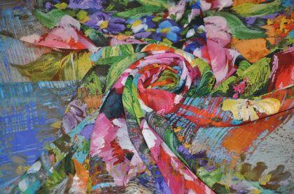 Шифон шелковый стрейч из Италии (д-12030)