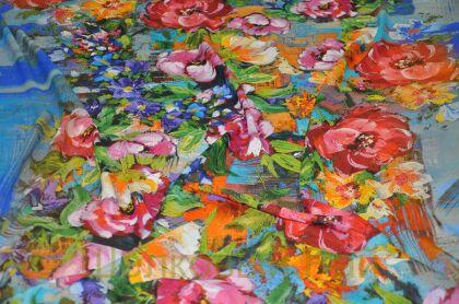 Шифон шелковый стрейч из Италии (д-12030)