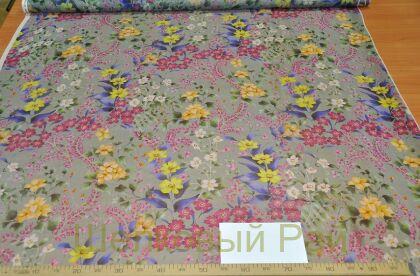 Шифон шелк цветы (д-1212)