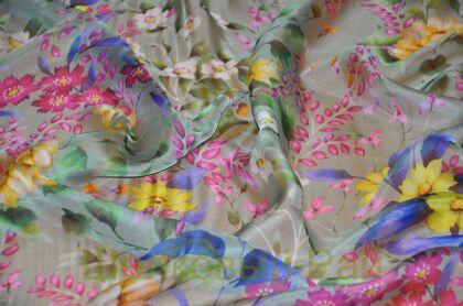 Шифон шелк цветы (д-1212)