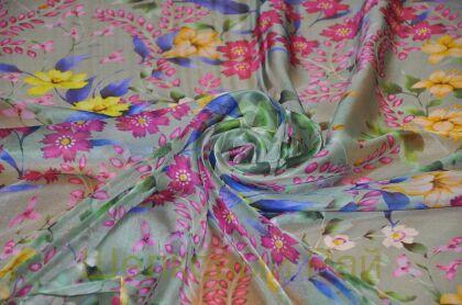 Шифон шелк цветы (д-1212)