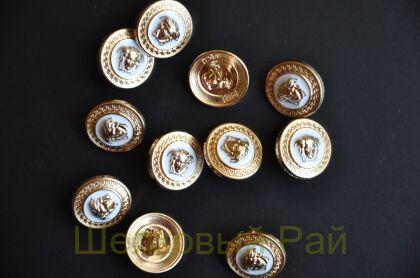 Пуговицы белые Versace 17 мм (д-1389)