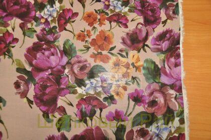 Жоржет стрейч с цветами (д-1179)