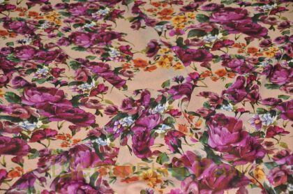 Жоржет стрейч с цветами (д-1179)