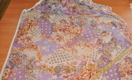 Шифон шелковый "Armani" цветочный принт (№-15)
