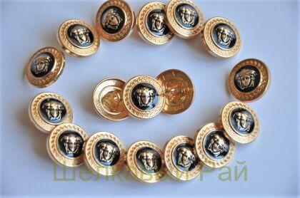 Пуговицы черные Versace 17 мм (д-1388)
