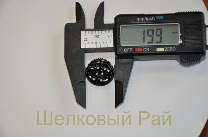 Пуговицы Chanel черные, никелевые с кристаллами 20 мм (д-1397)