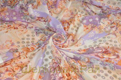 Шифон шелковый "Armani" цветочный принт (№-15)