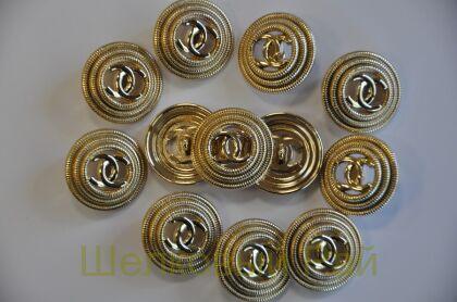 Пуговицы "Chanel" золотистые 23 мм (д-1435)