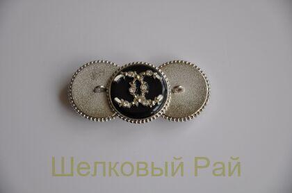 Пуговицы Chanel большие 25 мм цвет серебристо-черный (д-1394)