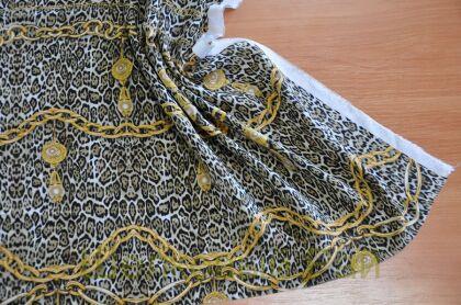 Шелк крепдешин леопард "VERSACE" (д-1067)