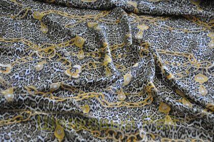 Шелк крепдешин леопард "VERSACE" (д-1067)