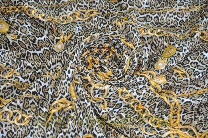 Шелк крепдешин леопард "VERSACE" (д-1067)