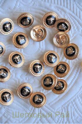 Пуговицы черные Versace 17 мм (д-1388)