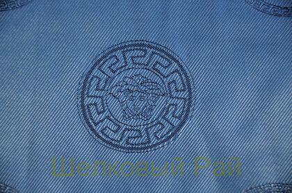 Подкладочная ткань синяя "Versace" (д-978)