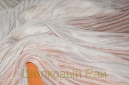 Шелк белый в полоску "Sergio Rossi" (е-28)