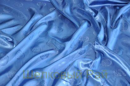 Подкладочная ткань синяя "Versace" (д-978)