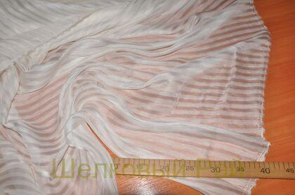 Шелк белый в полоску "Sergio Rossi" (е-28)