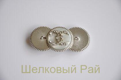Пуговицы Chanel большие 25 мм цвет серебристо-серый (д-1391)