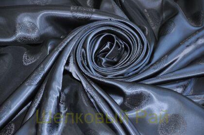 Подкладочная ткань темно-синяя "versace" (д-979)