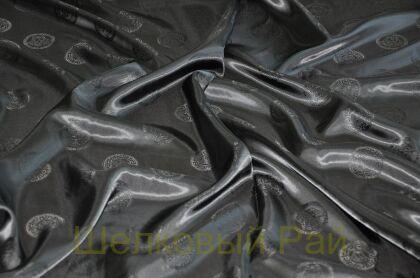 Подкладочная ткань черная "Versace" (д-976)