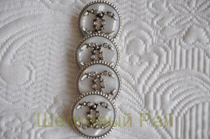 Пуговицы Chanel большие 25 мм цвет серебристо-серый (д-1391)