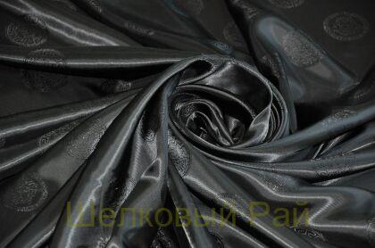 Подкладочная ткань черная "Versace" (д-976)