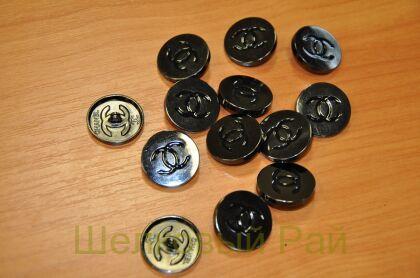 Пуговицы Chanel - 25 мм цвет никель "Chanel" (к-27)