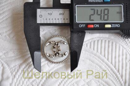 Пуговицы Chanel большие 25 мм цвет серебристо-серый (д-1391)