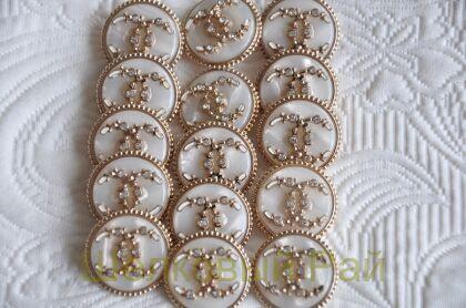 Пуговицы Chanel большие 25 мм цвет бежево-золотой (д-1392)