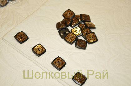 Пуговицы черные квадратные "Chanel" (к-21)