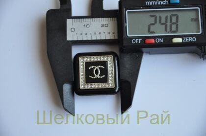 Пуговицы серебристые квадратные "Chanel" 25 мм (д-1387)