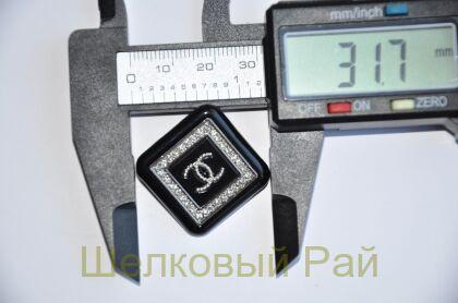 Пуговицы серебристые квадратные "Chanel" 25 мм (д-1387)