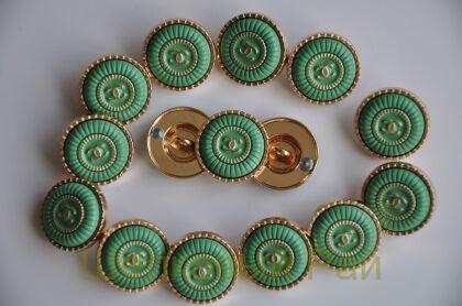 Пуговицы Chanel 18 мм зеленого цвета (д-1430)