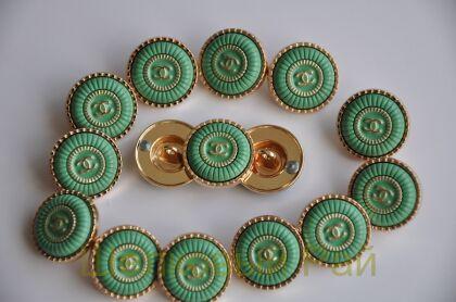 Пуговицы Chanel 18 мм зеленого цвета (д-1430)