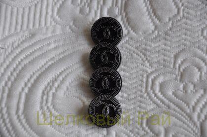 Пуговицы Chanel 18 мм черного цвета (д-1434)