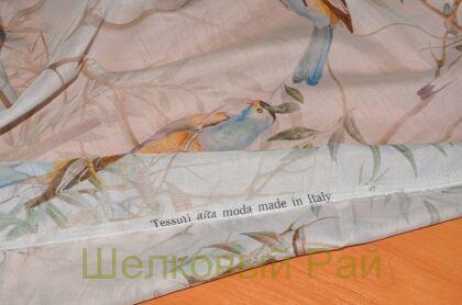 Батист шелковый с птицами (д-1334)